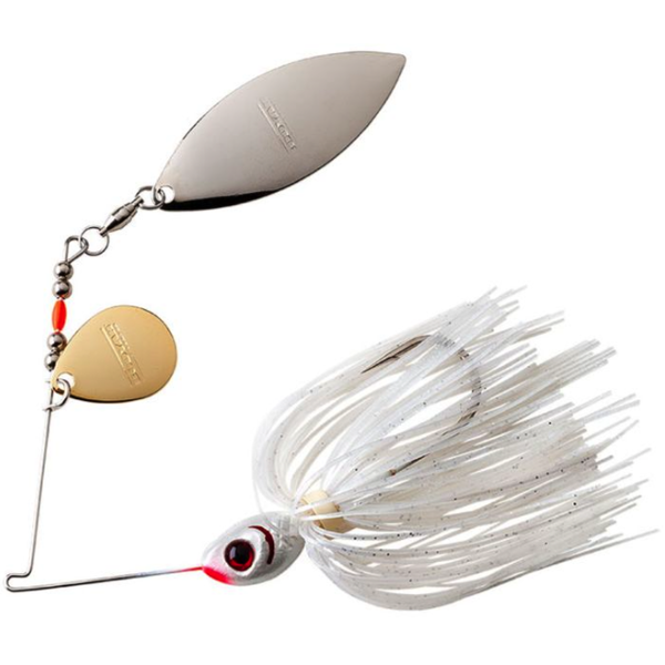 Booyah Tandem Blade Spinnerbait. Pearl White Satin Silver 3/8oz