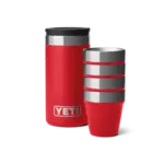 Yeti Shot Glasses and Case. Rescue Red