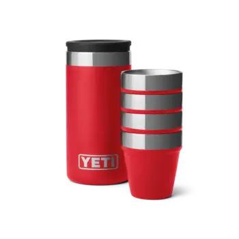 Yeti Shot Glasses and Case. Rescue Red