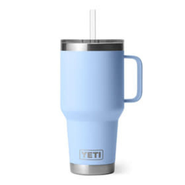 Yeti Rambler 1L Straw Mug w/Straw Lid. Big Sky Blue