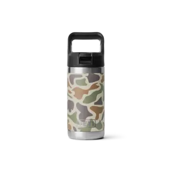 Yeti Rambler Jr 355mL Kids Water Bottle w/Color Match Straw Cap. Tan Camo