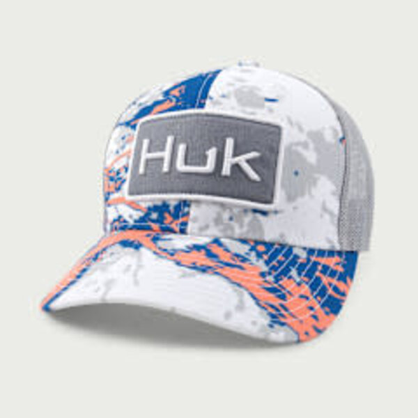 Huk Logo Mossy Oak Printed Trucker Hat Ocean Blue