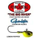 The Big River Fast Water Jig Head. 1/2oz Lemon Pepper 2-pk