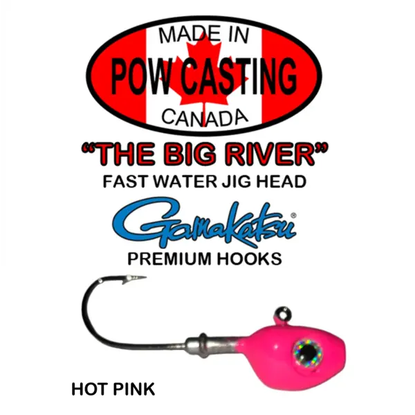 The Big River Fast Water Jig Head. 7/8oz Hot Pink 2-pk