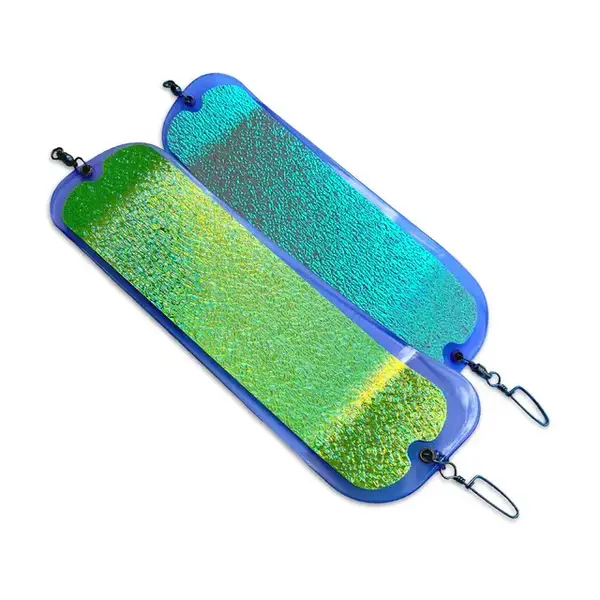 O'ki Tackle Big Shooter Shimmer Series Flasher. Jellyfish UV Chartreuse/Glow