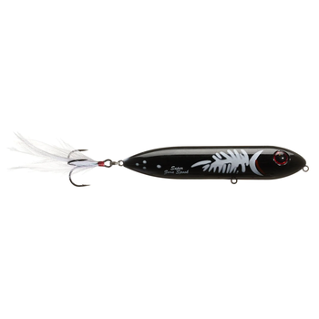 Heddon Feathered Dressed Super Zara Spook. Black White Herring