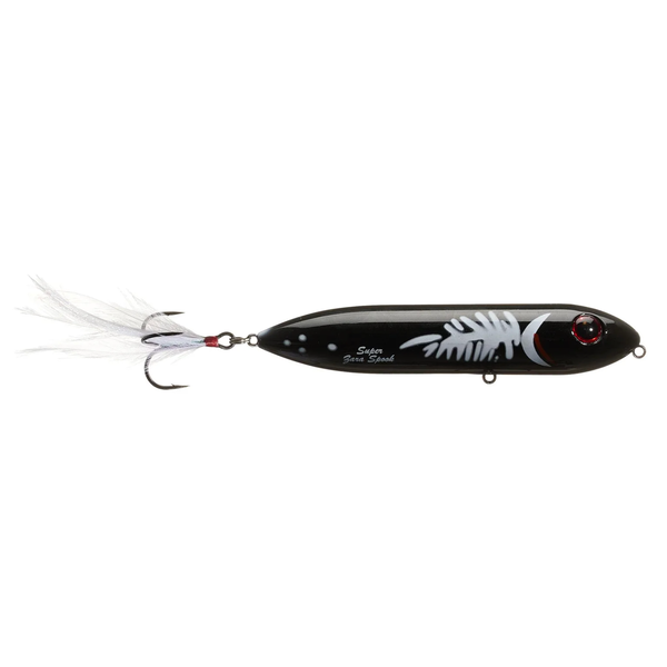 Heddon Feathered Dressed Super Zara Spook. Black White Herring