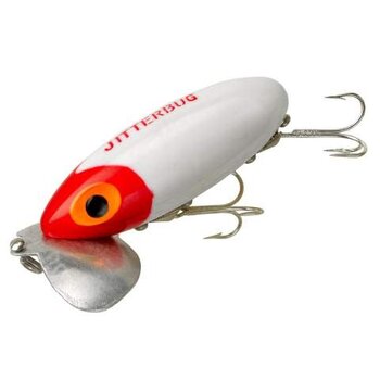 Arbogast Jitterbug 2-1/2" White Red Head