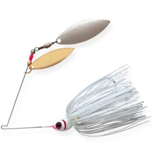 Booyah Double Willow 3/8oz Pearl White Silver Glitter