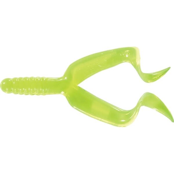 Mister Twister 4" Double Tail. 10pk. Chartreuse