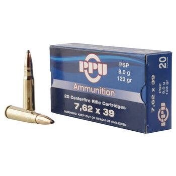 PPU 7.62x39 123gr PSP Ammuntion Box of 20