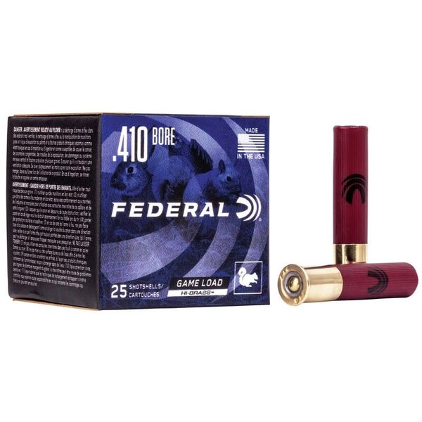 Federal Game-Shok Hi-Brass Load, 410ga 2-1/2" Max 1/2oz #6 1200fps 25rds