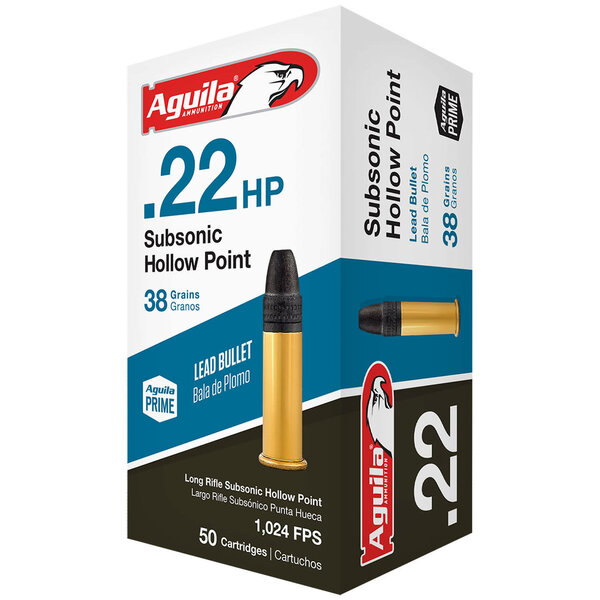 Aguila Aguila Subsonic 22 LR, 38 gr, Lead Hollow Point Rimfire Ammunition