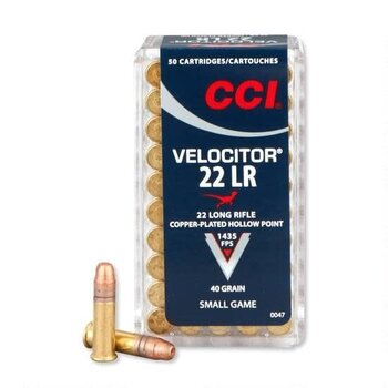 CCI Velocitor Ammo 22 LR 40gr Plated Lead Hollow Point 50 Rounds