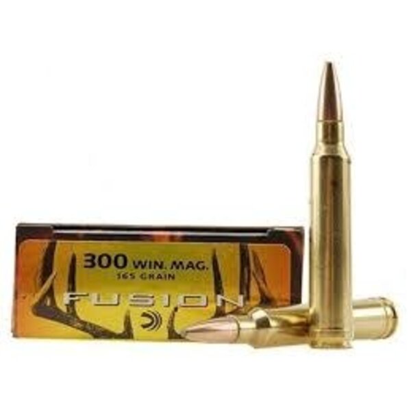 Federal Federal Fusion Ammunition 300 Winchester Magnum 165 Grain Bonded Spitzer Boat Tail Box of 20