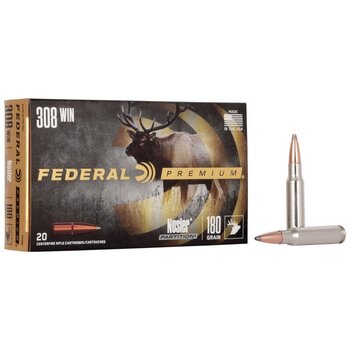 Federal Premium Vital-Shok Ammo, 308 Win 180gr Nosler Partition 20rds
