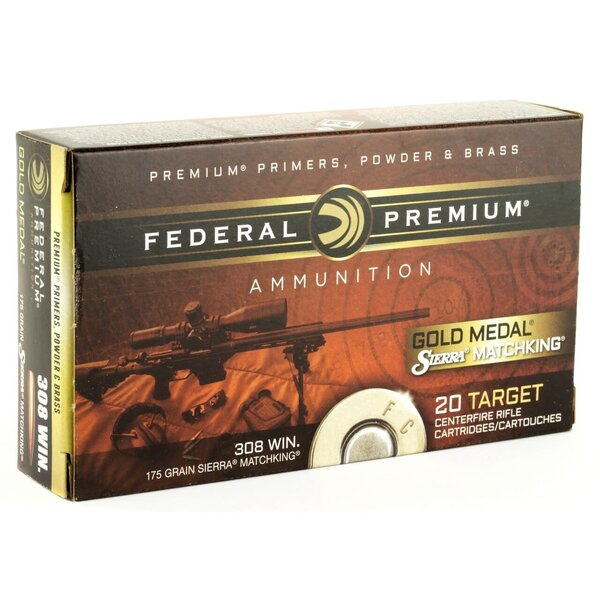 Federal Gold Metal Match 308 Win 175 GR Sierra MatchKing BTHP Ammunition
