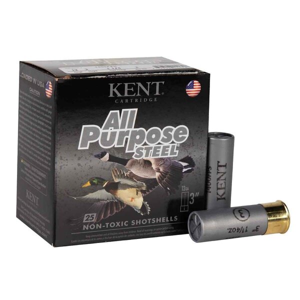 Kent Kent All Purpose Steel 12 Gauge 3in #4 1-1/4oz Waterfowl Shotshells - 25 Rounds