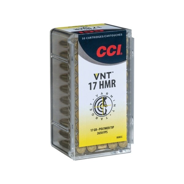 CCI 17 HMR 17gr VNT Tipped Ammunition Box of 50