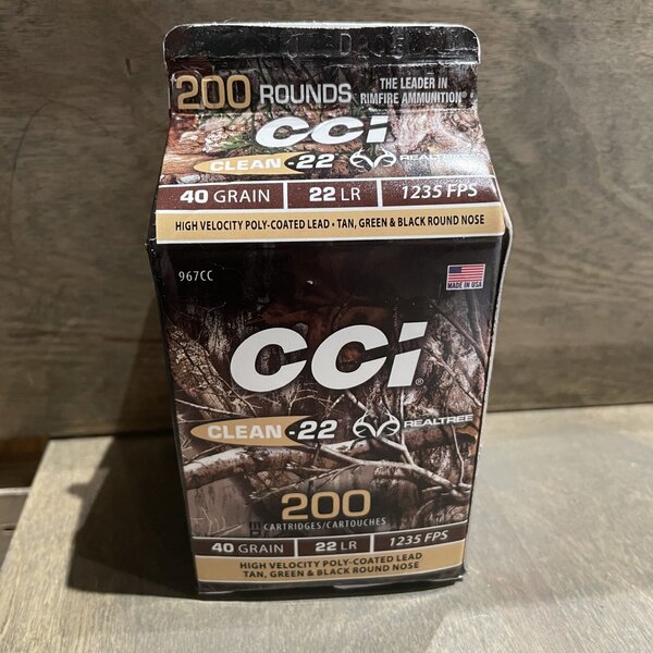 CCI CCI Clean 22 Realtree 2LR 40Hr HV 200 Rounds