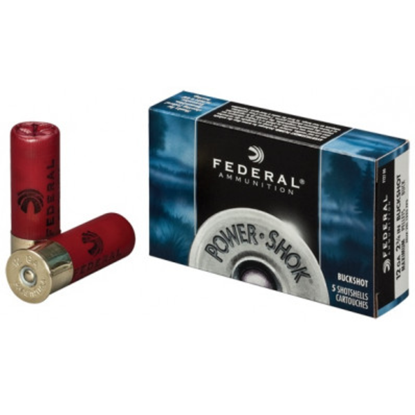 Federal Power-Shok 12ga Ammo 2-3/4" MAX 9 plts #00 5rds