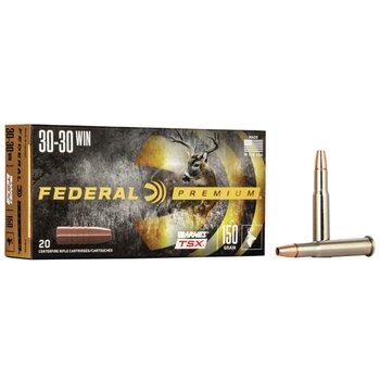 Federal P3030G Premium Barnes TSX Rifle Ammo, 30-30, 150 Grain, 20
