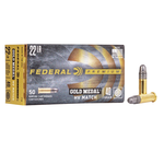 Federal Premium Gold Medal Ammo, 22LR 40gr HV Match 1200fps 50rds