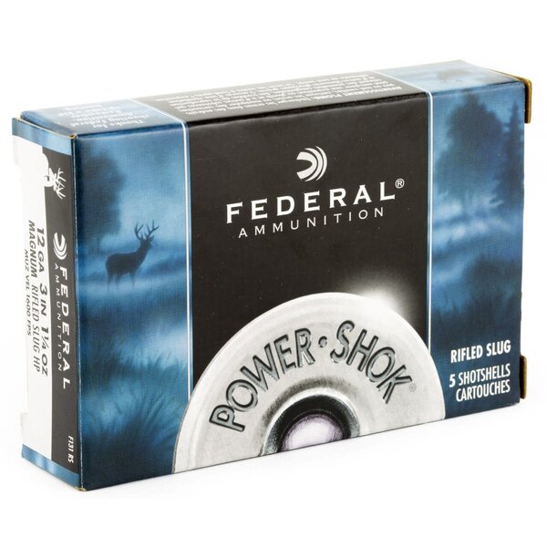 Federal Power-Shok 12ga Ammo Rifled Slug 3" 1-1/4oz 5rds