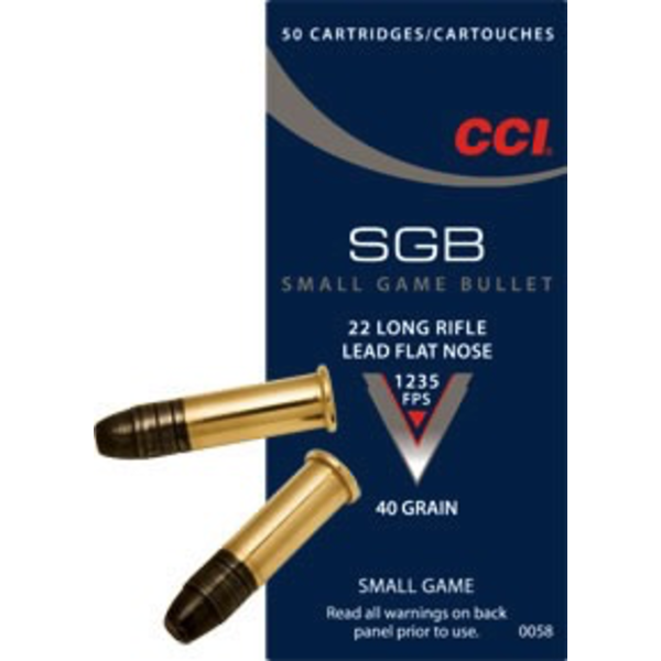 CCI CCI SGB Ammo 22 LR 40gr Lead Flat Nose 50 Rounds