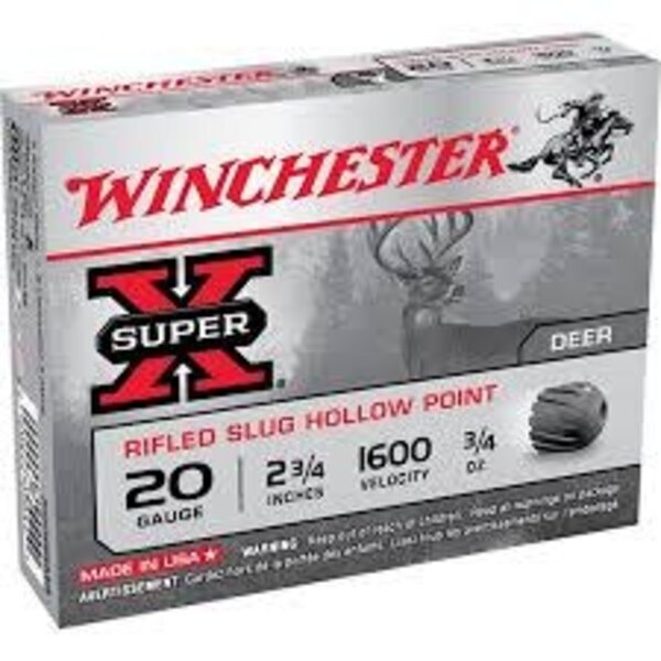 Winchester Winchester Super-X Ammo, 20ga 2-3/4" Slug 5rds
