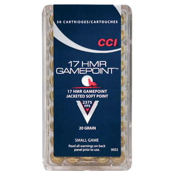 CCI CCI 17 HMR Gamepoint Jacketed Soft Point 20gr 2375fps