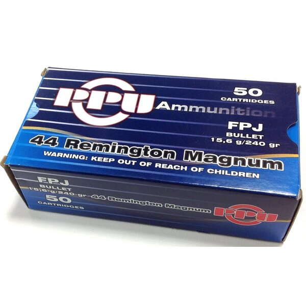 PPU 44 Rem Mag 240gr FP Jacketed Ammunition Box of 50