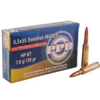 PRVI Match 6.5x55 Swedish 120gr HPBT Ammunition