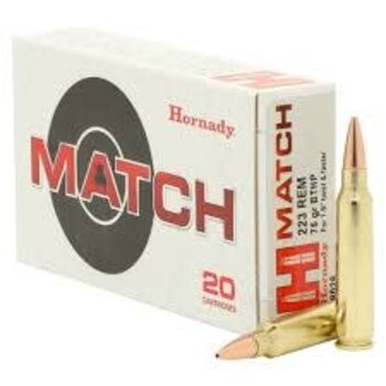 Hornady SuperFormance Match Grade Ammo 223 Rem 75gr BTHP 20 Rounds