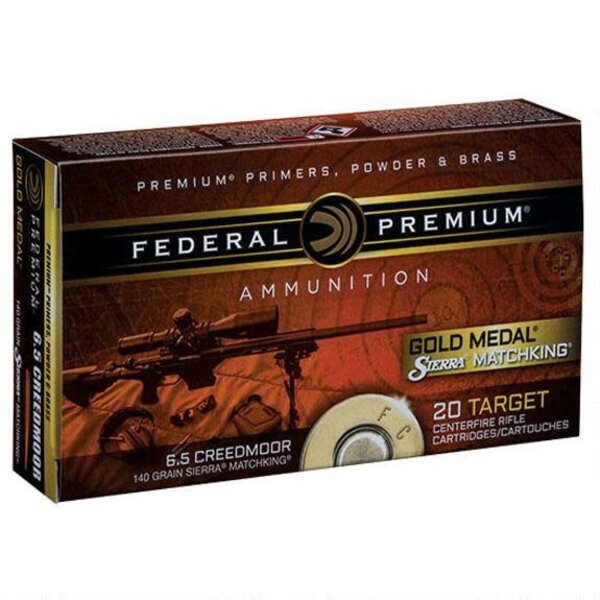Federal Federal Premium Gold Medal Sierra Matchking Ammo 6.5 Creedmoor 140gr 20 Rounds