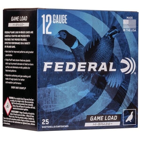 Federal Federal Premium Game-Shok High Brass H1264, 12 Gauge, 2-3/4", 1-1/4 oz, 1330 fps, #4 Lead Shot, 25 Rds/Bx
