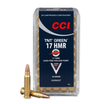 CCI CCI TNT Green Ammo 17 HMR Lead Free Hollow Point 16gr 2500fps 50 Rounds
