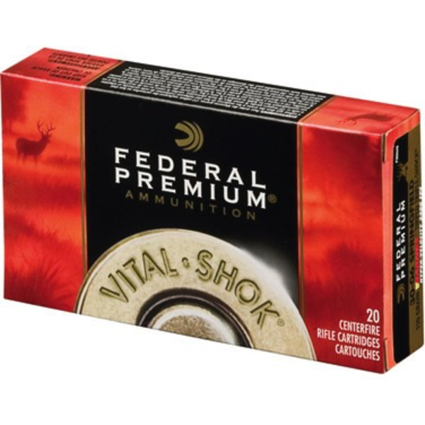 Federal Federal Premium Vital-Shok Ammo, 30-06 Springfield Nosler Partition 165gr 2830fps 20rds