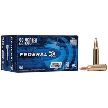 Federal Federal American Eagle Varmint & Predator Rifle Ammunition 22-250 Rem. 50 gr JHP 3850 fps 50/ct