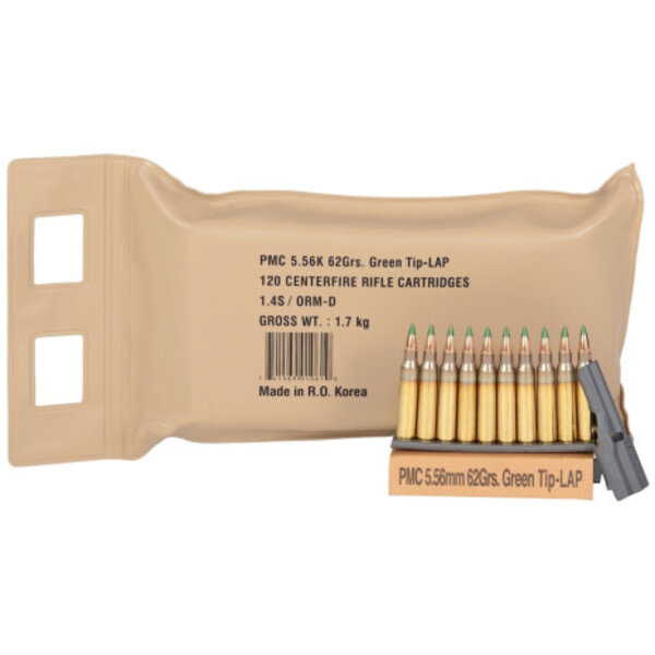 PMC PMC X-Tac Battle Pack Rifle Ammunition 5.56mm 62 gr Green Tip 2920 fps 600 Rounds