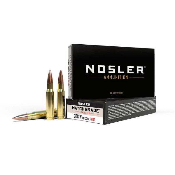 Nosler Nosler 60052 Match Grade 308 Win 155 gr Custom Competition Hollow Point BoatTail CCHPBT 20 Per Box