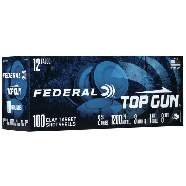 Federal TG1210075 Top Gun 12 Gauge 2.75" 1 1/8 oz 7.5 Shot 1200fps 100 Bx
