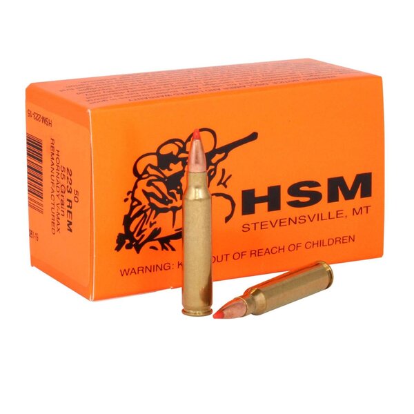 HS Munitions 223 Rem. 55gr V-Max Ammunition Box of 50