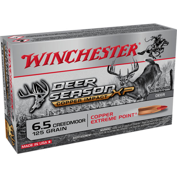 Winchester Winchester Ammo X65DSLF Deer Season XP Copper Impact 6.5 Creedmoor 125 gr Copper Extreme Point 20 Bx