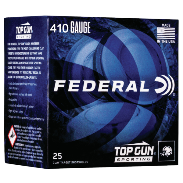 Federal Top Gun 410ga Sporting 2 1/2" #8 1330fps Ammunition Box of 25
