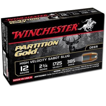 Winchester Winchester Supreme Ammo 12ga 2 3/4" 385gr Partition Gold Sabot Slug