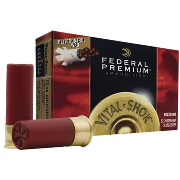 Federal Premium 12ga 3In 00 Buck w/Flight Control Wad
