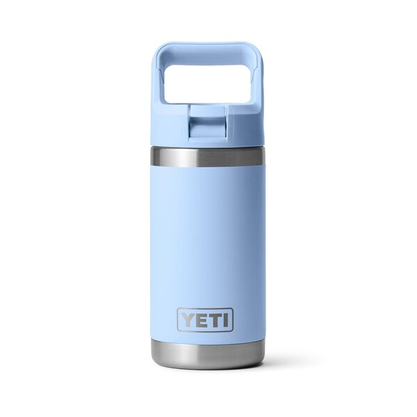 Yeti Rambler Jr 355mL Kids Water Bottle w/Color Match Straw Cap. Big Sky Blue