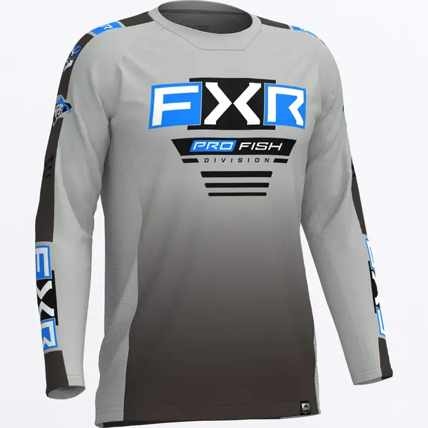 FXR Men's Tournament Air UPF Longsleeve Grey/Blue