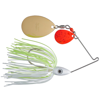 Nichols Pulsator Kicker 1/2oz Spinnerbait Colorado Indiana White & Chartreuse Red